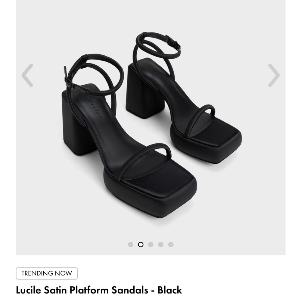 Charles + Keith Satin Platform Sandals Size 36 (New in Box)